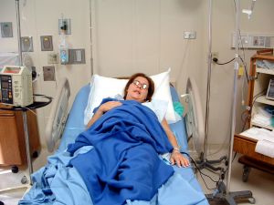 woman hospitalized